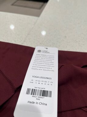 CRZ YOGA Red Merlot High-Waist Yoga Leggings